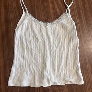 Brandy Melville White Lace Cami Top